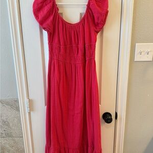 Elegant Women's Pink Midi Dress